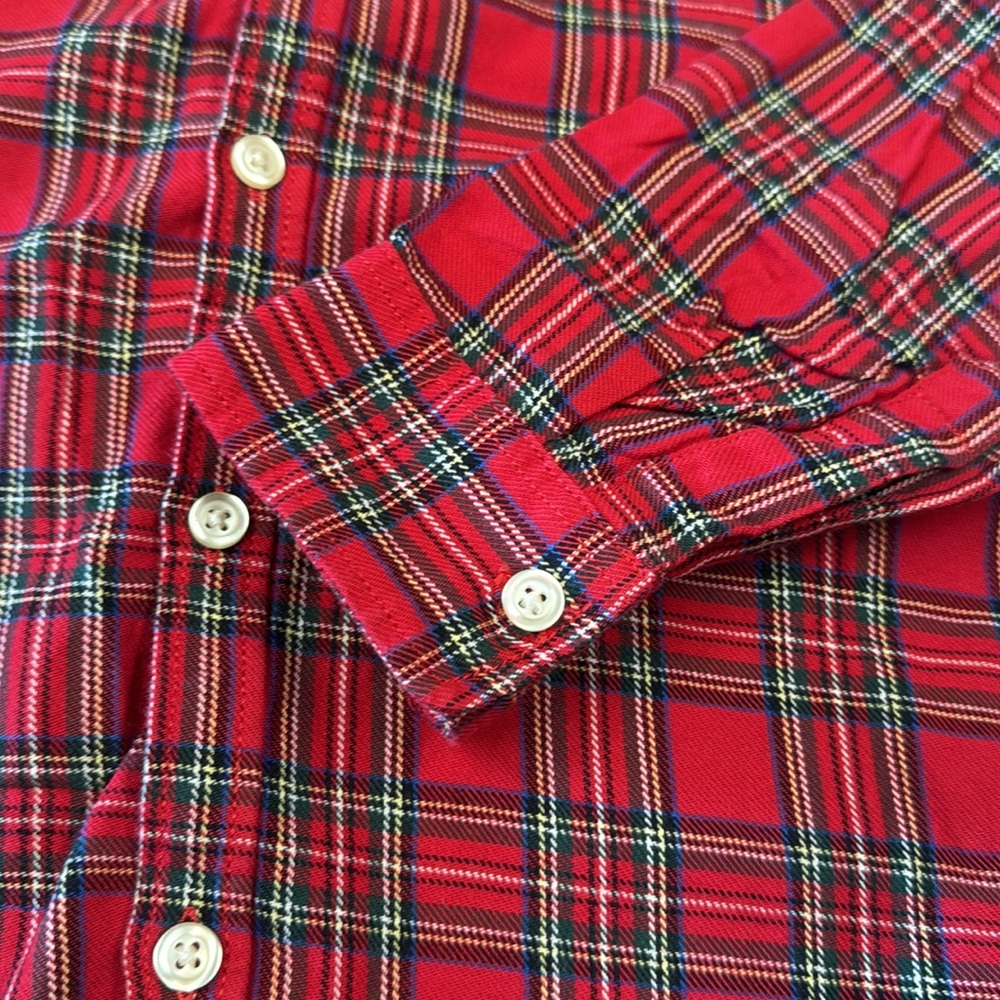 Holiday Plaid Tartan Buttkn Up Flannel Dress Shirt - Picture 3 of 5